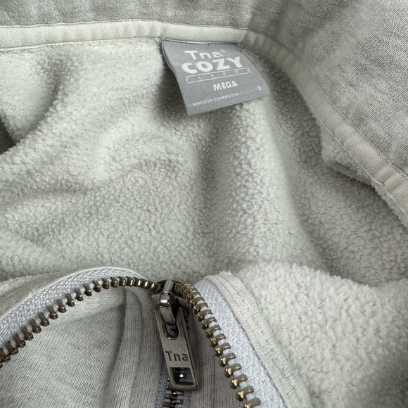 Aritzia TNA Cozy Fleece Mega Pullover Sweatshirt Sweater Heather Grey Light Knit - Picture 12 of 14